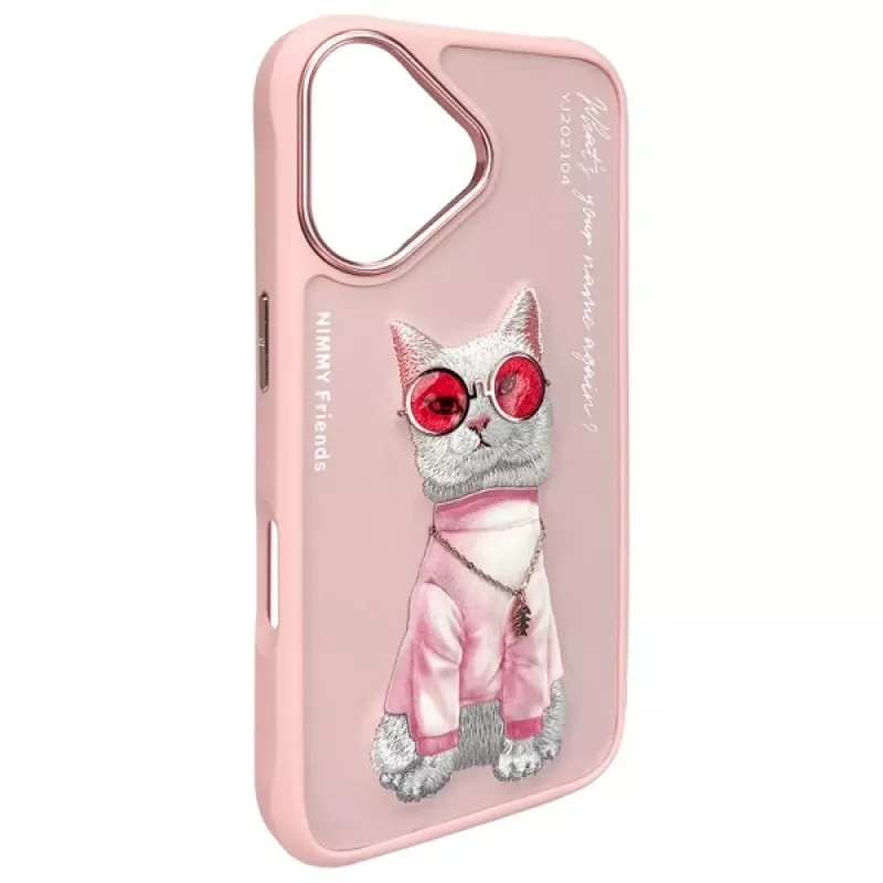 Nimmy puzdro pre Apple iPhone 16 6,1 palca ružová Glasses Cool Cat