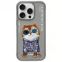 Nimmy ochranné puzdro pre Apple iPhone 16 Pro Max 6,9 palca sivá Glasses Cool Cat Graphic