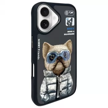 Nimmy Cool&Cute 2.0 Dog ochranné puzdro pre Apple iPhone 16 6,1 palca čierna