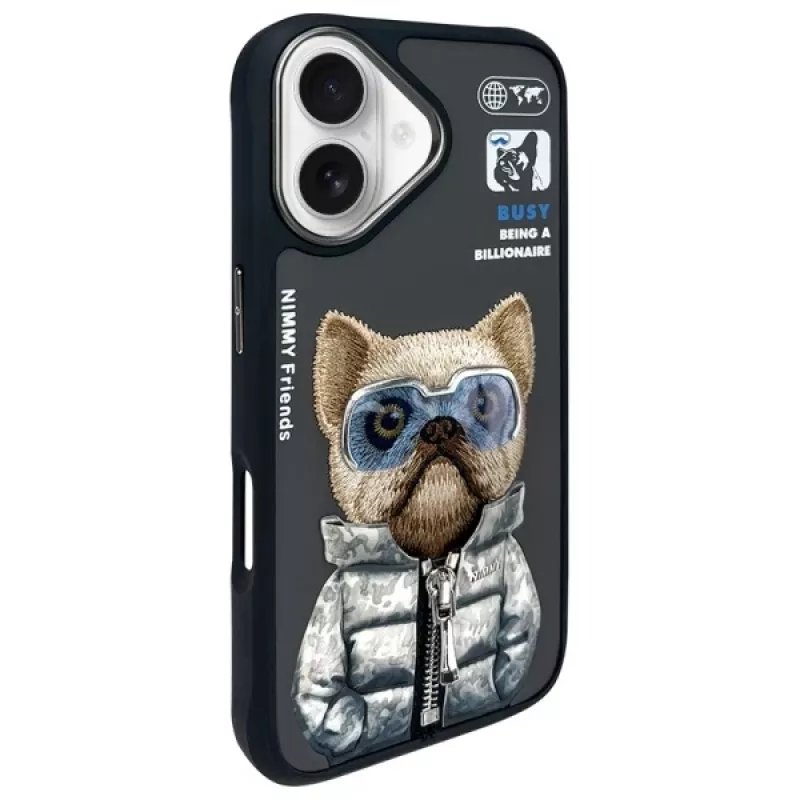 Nimmy Cool&Cute 2.0 Dog ochranné puzdro pre Apple iPhone 16 6,1 palca čierna