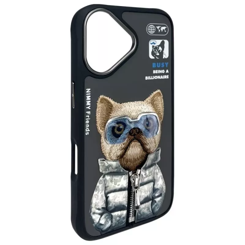 Nimmy Cool&Cute 2.0 Dog ochranné puzdro pre Apple iPhone 16 6,1 palca čierna