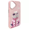 Nimmy Cool&Cute 2.0 Cat puzdro na zadnú stranu pre Apple iPhone 16 6,1 palca ružová