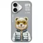 Nimmy Cool&Cute 2.0 Bear puzdro pre Apple iPhone 16 6,1 palca sivá