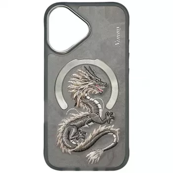 Nimmy Dragon MagSafe puzdro pre iPhone 16 - sivá