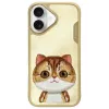 Nimmy Big Eyed Pet 2.0 Cat puzdro pre Apple iPhone 16 6,1 palca khaki