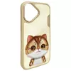 Nimmy Big Eyed Pet 2.0 Cat puzdro pre Apple iPhone 16 6,1 palca khaki