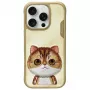 Nimmy BigEyed Pet 2.0 Cat puzdro pre Apple iPhone 16 Pro 6,3 palca khaki