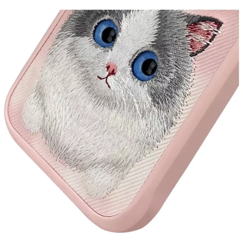 Nimmy Big Eyed Pet 2.0 Cat puzdro pre Apple iPhone 16 Pro 6,3 palca ružová