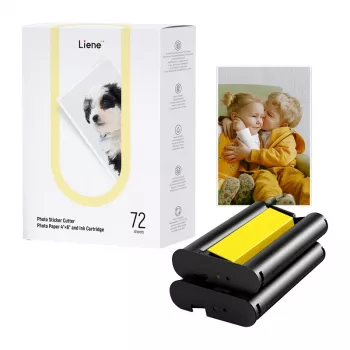 Liene PixCut 4x6 sada fotopapiera a atramentových kaziet, 72 listov, lesklý, termosublimácia