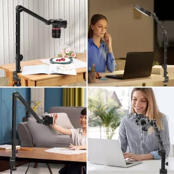 Ulanzi LS25 stolová C-svorka štúdiový držiak na kameru, mikrofón, LED svetlo, čierna
