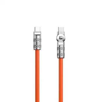 Dudao L24CC USB-C na USB-C uhlový kábel 120W 1m 180° otáčanie oranžová
