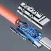 Dudao L24CC USB-C na USB-C uhlový kábel 120W 1m 180° otáčanie oranžová