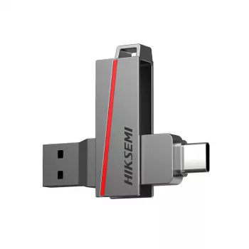 HIKSEMI CLE USB 64 GB E307C U3 Dual USB 3.2 a USB Type-C sivý