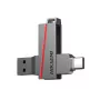 HIKSEMI CLE USB 128 GB E307C U3 Dual USB 3.2 & USB Type-C Flash Drive sivá