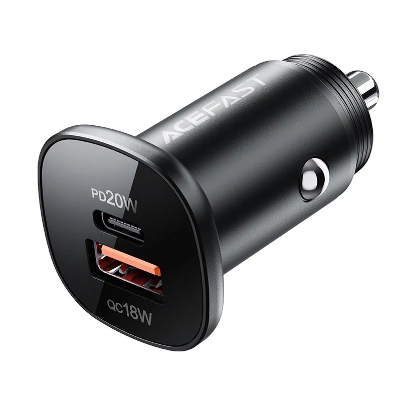 ACEFAST 38W auto nabíjačka USB-C / USB-A, PPS, Power Delivery, Quick Charge 3.0, AFC, FCP čierna (B1)