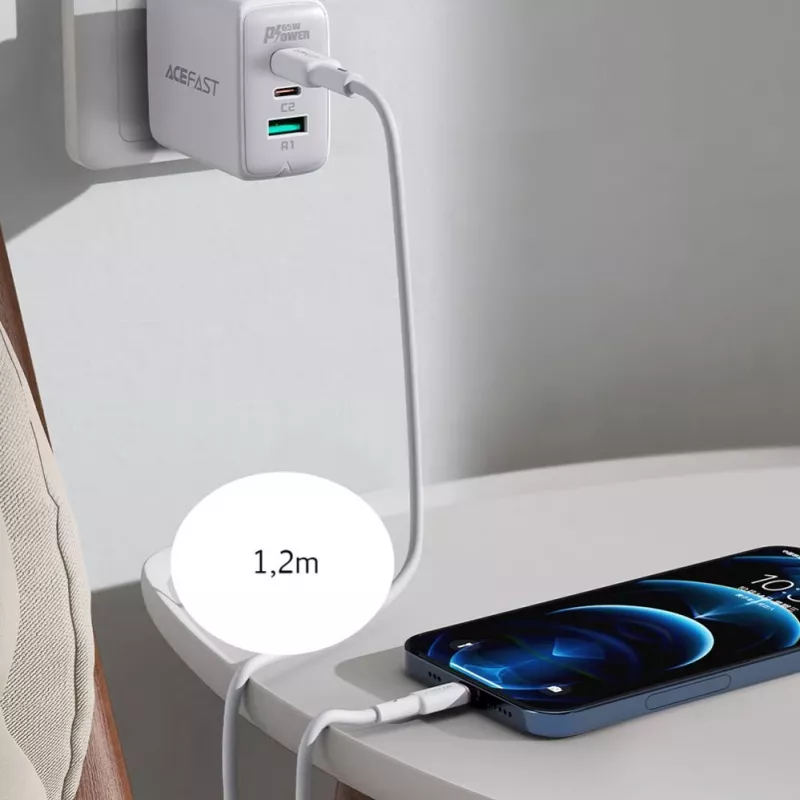 ACEFAST MFI USB-C na Lightning kábel 1,2m, 30W, 3A, čierny (C2-01)