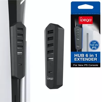 IPEGA USB/USB-C hub pre PS5 Slim čierna