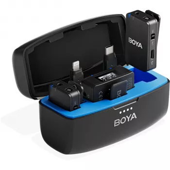 BOYA Boyamic 1 1TX + 3RX bezdrôtový mikrofónový systém (2,4 GHz, dosah 100 m, 8 GB nahrávanie)