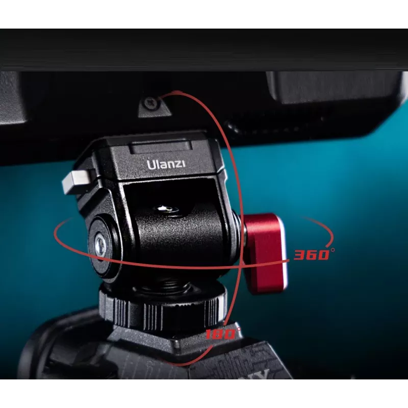 ULANZI Quick CO01 3D 360° držiak monitora so skrutkou 1/4 palca, čierny