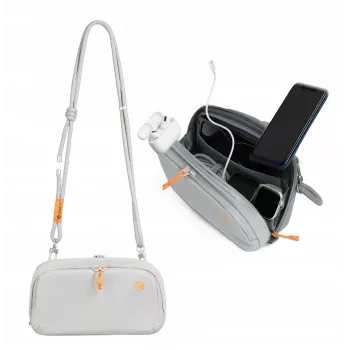 ULANZI YY08 crossbody taška pre kameru, gaming, EDC - sivá