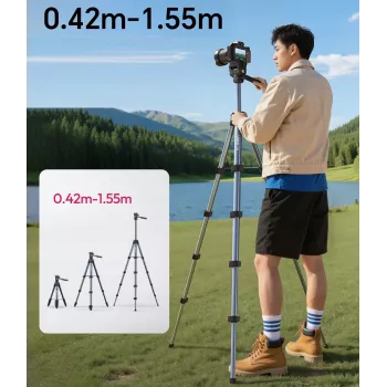 ULANZI TT39 155cm hliníkový statív s držiakom na telefón pre DSLR, bezzrkadlovky, smartfón