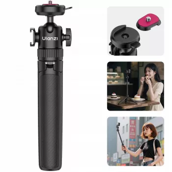 ULANZI MT90 2-in-1 statív selfie tyč s rýchloupínaním pre smartfón a fotoaparát, čierna