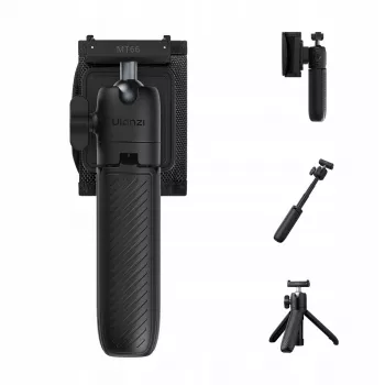 ULANZI MT66 3-in-1 mini statív selfie tyč klip na batoh pre DJI Osmo Action 5 Pro 4 3, GoPro, Insta360 - čierna