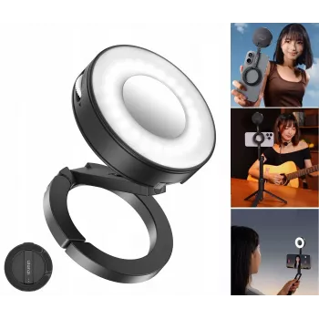 ULANZI ML05 magnetické LED video svetlo so zrkadlom, kompatibilné s MagSafe, 2500K-9000K, 3W, čierne