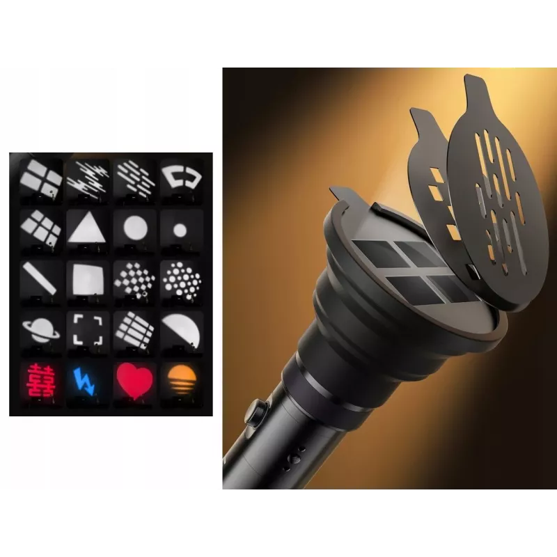 ULANZI LM01 10W LED reflektor s Gobo a farebnými filtrami, zoom a efekty