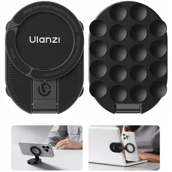 Ulanzi MA39 magnetický držiak telefónu s prísavkou na palubnú dosku, čelné sklo, pracovný stôl - kompatibilný s MagSafe, 360° otáčanie, čierny