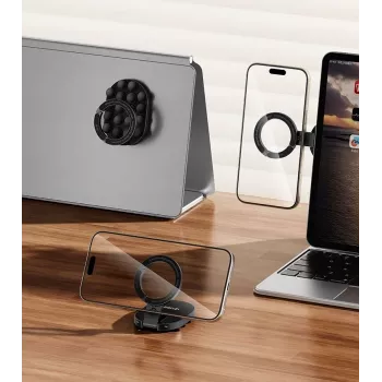 Ulanzi MA39 magnetický držiak telefónu s prísavkou na palubnú dosku, čelné sklo, pracovný stôl - kompatibilný s MagSafe, 360° otáčanie, čierny