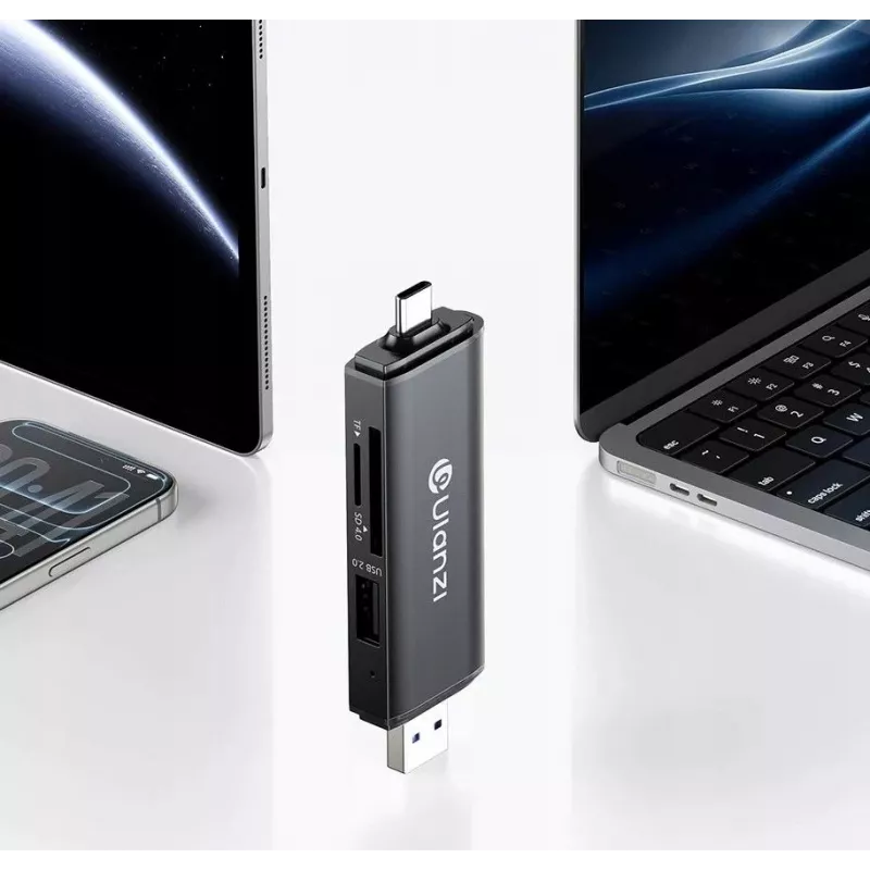 ULANZI CR3 3-in-1 SD/MicroSD/USB čítačka kariet s USB-C a USB-A portami