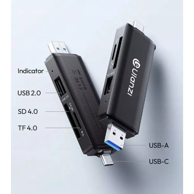 ULANZI CR3 3-in-1 SD/MicroSD/USB čítačka kariet s USB-C a USB-A portami