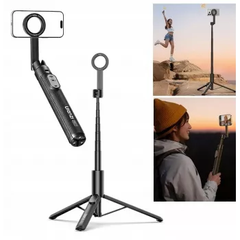 ULANZI SK27 2-in-1 selfie tyč statív s MagSafe magnetickým držiakom, výsuv 165 cm, Bluetooth diaľkový spúšťač, čierny