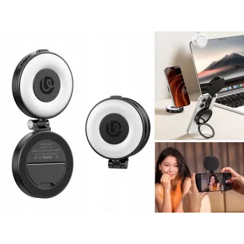 ULANZI LM23 LED video svetlo so zrkadlom a MagSafe držiakom, 6W bi-color 2500K-9000K, 2000mAh batéria, USB-C, čierne