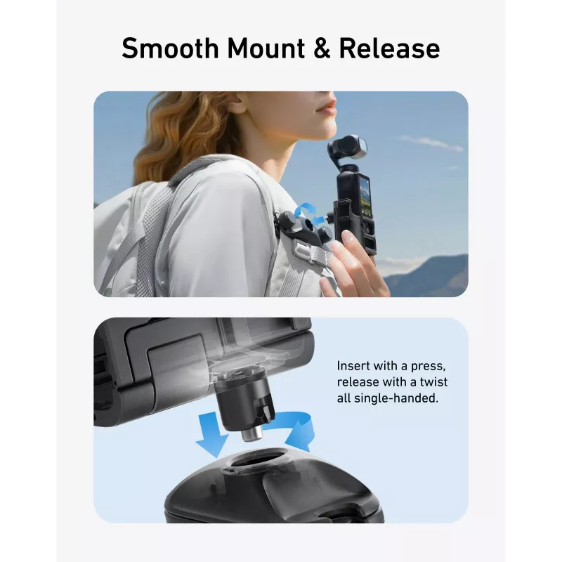 TELESIN držiak na popruh batohu pre DJI Osmo Pocket 3