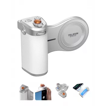 TELESIN MagSafe Pilot Bluetooth rukoväť s 3200mAh batériou pre iPhone - biela