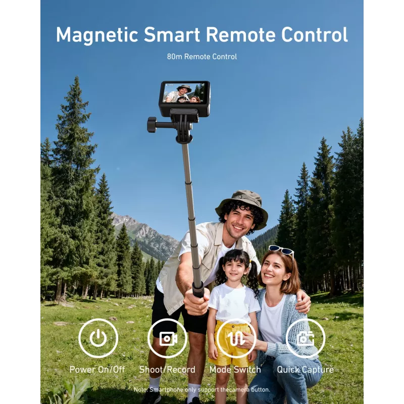 TELESIN selfie tyč statív s Bluetooth diaľkovým ovládaním 80m pre GoPro Hero 13 12 11 10 9 Max Max2
