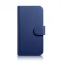 iCarer Wallet Case 2in1 pre iPhone 14 Plus - pravá koža flip puzdro s RFID blokovaním, priehradkami na karty, stojanom - modrá