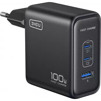 INIU Leopard Charger 100W GaN USB-C EU zástrčka čierna