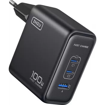 INIU Leopard Charger 100W GaN USB-C EU zástrčka čierna
