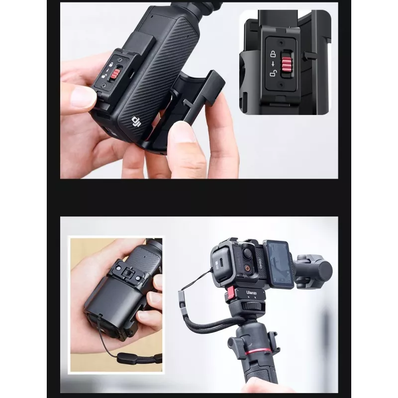 Ulanzi C014 rozširujúci rám pre DJI Osmo Pocket 3, hliníková zliatina & ABS, čierny