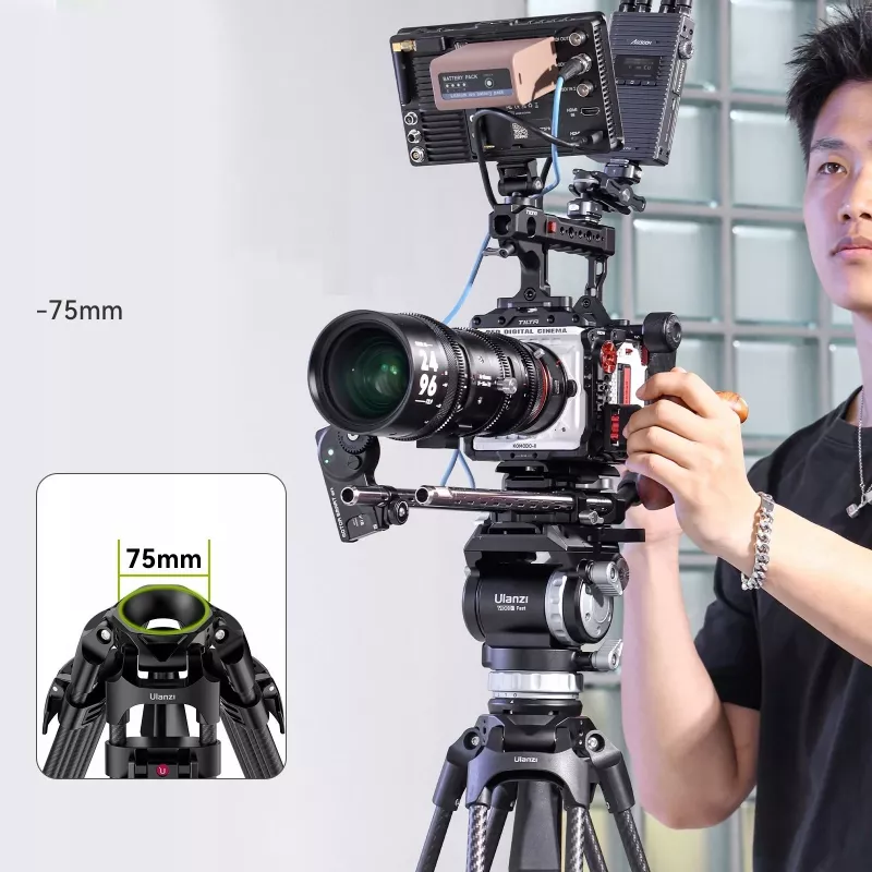 ULANZI T047 profesionálny video statívový systém nosnosť 25 kg výška 149,5 cm 75 mm miska