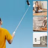 Ulanzi TT88 selfie tyč statív s Bluetooth diaľkovou spúšťou a výplňovým svetlom, biela
