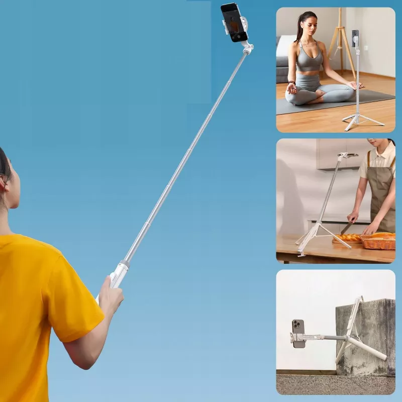 Ulanzi TT88 selfie tyč statív s Bluetooth diaľkovou spúšťou a výplňovým svetlom, biela