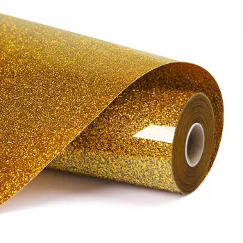 LOKLIK Glitter termotransferová vinylová fólia - Zlatá - 30,5 x 90 cm (SG-HTV-1568-US-L-B2B)