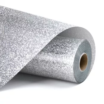 LOKLIK Glitter termotransferová vinylová fólia - Strieborná - 30,5 x 90 cm (SG-HTV-1570-US-L-B2B)