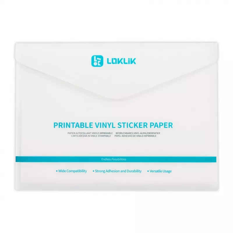 LOKLIK EUROPE LOKLiK Tlačiteľný vinylový samolepiaci papier matný A4 - balenie 20 ks