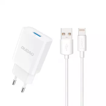 Dudao A4EU adaptér 10W 1xUSB-A s USB-A na Lightning káblom (1m) - biely