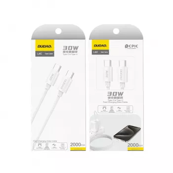 Dudao L4C USB-C na USB-C kábel 2m biely